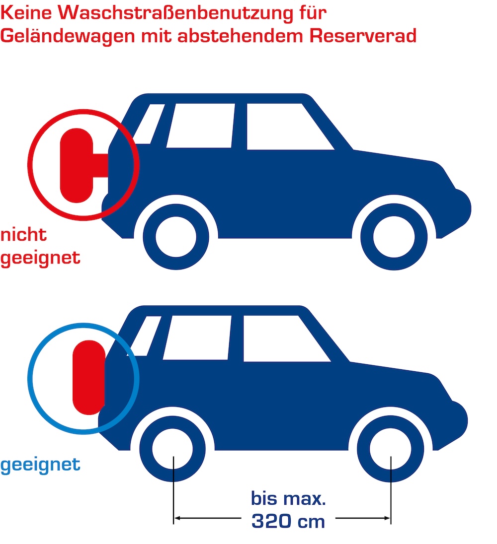 SUV Geländewagen Vorschriften Top Wash Autowaschstraße