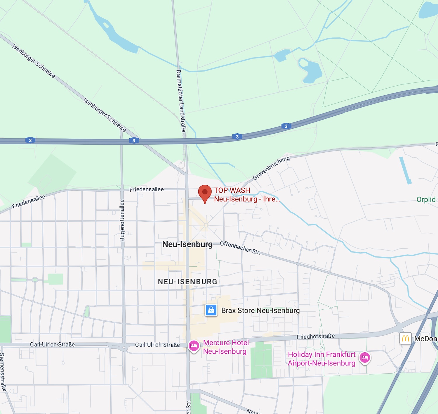 Top Wash Autowaschstraße Neu-Isenburg Karte